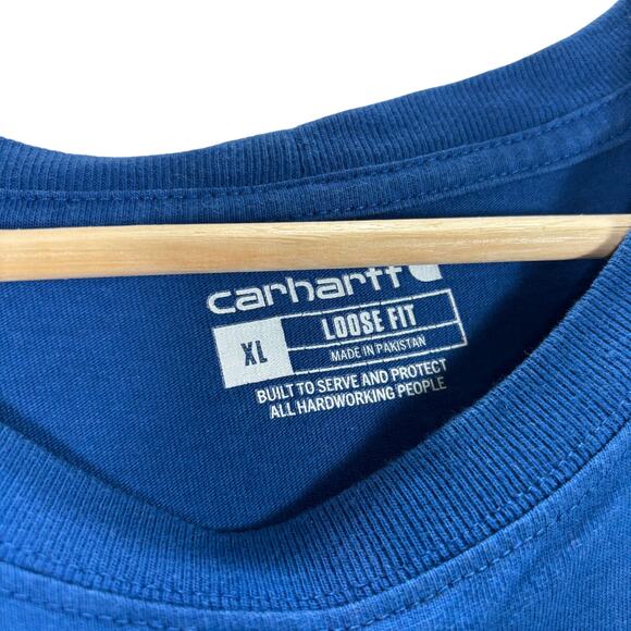 Carhartt K87-M Workwear Tee XL Blue Loose Fit Short Sleeve Heavyweight - Picture 5 of 8
